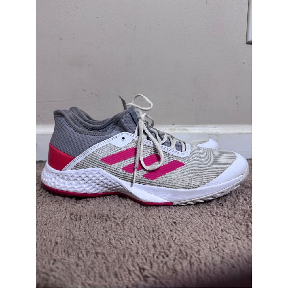 Adidas Adizero Men's Tennis Sneakers Gray Pink size 12 Athletic Athleisure